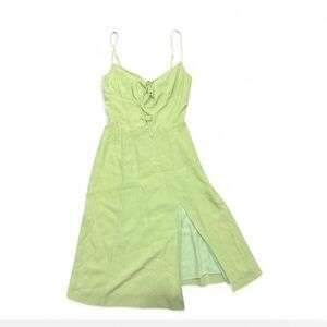 ✨ Sundé green midi dress with tie front detail Size: XS✨